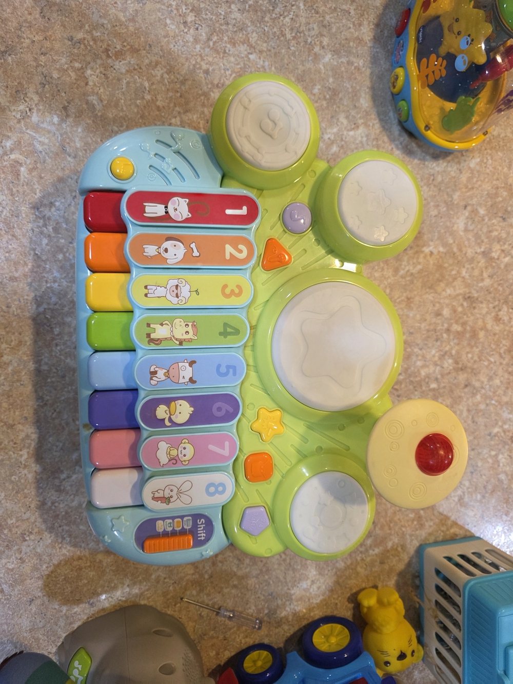 Kids Musical Keyboard & Drum Toy - Green